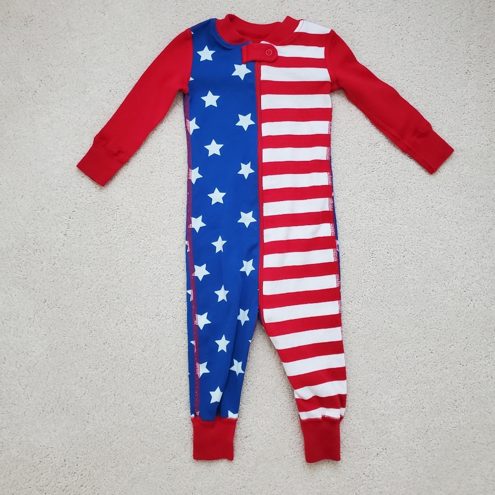 Hanna Andersson Baby Patriotic Flag Pajama Outfit sz6-12m